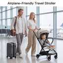 Gromast Travel Stroller for Airplane, Ultra Compact & Lightweight – Only 9.9 lbs, Portable Infant Toddler Baby Stroller, w/UPF 50+ Canopy - Khaki