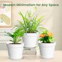 SwinDuck 20 Pack 6 Inch Plant Pots with Drainage and Saucers, White Plastic Flower Pots for Indoor and Outdoor Plants, Stackable Nursery Planters for Houseplants and Herbs, White