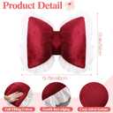 Yousoontic 2 Pcs Bow Pillows 15.7 * 12.6 in Coquette Throw Pillow Cute Bow Shaped Cushion Plush Lumbar Decorative for Girls Room Bed Sofa Couch Car(Velvet,Red)