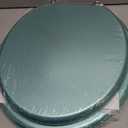 Round Toilet Seat Wood Toilet Seat Prevent Shifting with Zinc Alloy Hinges American Standard Size Toilet Seat Easy to Install also Easy to Clean(Round,Sparkling Turquoise)