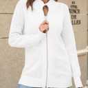 Women's Turtleneck Zip Up Cardigan Sweaters Oversized Drop Shoulder Long Sleeve Casual Solid Mesh Knit Jumper Tops (White, M)