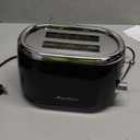 MELLERHOME Retro Toaster 2 Slice, 7 Browning Levels, 3 Functions (Reheat, Defrost, Cancel), Stainless Steel Features, Removable Crumb Tray, Under Base Cord Storage, Black