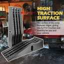 MaxxHaul 50515 6.25" Lift Car Ramps, 2-Pack 13,000lb GVW, Deep Grooved Surface for Stable Tire Placement, Heavy-Duty, Black