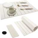 Stone Drying Mat for Kitchen Counter,Fast Drying Collapsible Dish Drying Mat,Eco-Friendly Absorbent Diatomaceous Earth Bath Mat for Kitchen Dishes Bottles Cups Bathroom Any Countertop-White