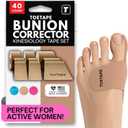 Bunion Corrector & Pain Relief Kinesiology Athletic Tape | For Bunions & Turf Toe | Big Toe Spacer/Separator/Straightener Tape for Men & Women | 80 Precut Kinesiology Tape Pcs | Nude Color