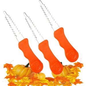 ANDES 3PCS Pumpkin Carving Kit - All-in-One Kids Stainless Steel Double-Side Sculpting Tool Kit for Halloween Decoration Gift
