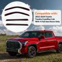Window Rain Guards Compatible with 2022-2024 Toyota Tundra CrewMax | 4Pcs Tape-On Window Visors Fits Tundra 22 23 24, Vent & Side Window Deflectors, Outside Mount, Smoke Tint Acrylic