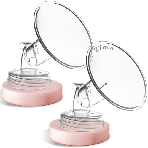 Nenesupply 27mm 2 pc Flanges Compatible with Spectra S2 S1 9 Plus Synergy Gold Breastpump Replacement to Spectra Pump Parts Flange Accessories Wide Mouth Work with Valve Backflow Protector Bottle