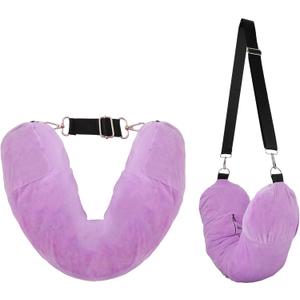 Travel Pillow Stuffable with Clothes, Soft Travel Pillow Transformable Neck Pillow Expandable Cloth Carry on Pillow for Traveling Car Home Office Flight (Purple)