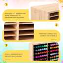 Colingmill 2 Pack Marker Organizer Storage for 126 Markers Bamboo Wood Alcohol Holder Pens Pencils Stationary Holder Art Markers Storage Rack for Home Office Desk Decor, Total 252 Marker