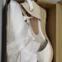 Liyuandian Womens Platform Espadrille Wedges Open Toe High Heel Sandals with Ankle Strap Buckle Up Shoes(size 7 1/2)