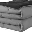 Down Alternative Bedding Comforter Full Size - All-Season Soft Reversible Microfiber Bedding Comforter - Lightweight & Machine Washable(Black/Dark Gray, Full)