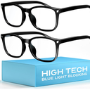 livho High Tech Blue Light Glasses - Advanced Blue Light Blocking Computer Glasses - Screen Fatigue & UV Protection, 2 Pack