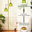 Lightdot 2-Light Glass Floor Lamp for Living Room, Dimmable Gold Floor Lamps with Green Glass Shade& Bulb Included, Modern Standing Tall Lamp with 5Lbs Heavy Base for Bedroom/Sofa Beside/Corner Decor