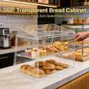 2-Tier Acrylic Pastry Display Case, Countertop Bakery & Food Stand | with Lift-Up Rear Door,for Donuts, Bagels, Cakes, and Cookies