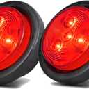 NEW SUN Twins 2.5" Round LED Trailer Lights, Super Bright LED Side Marker Clearance Light Reflex, with Grommet & Wire Pigtail, Waterproof, 12V for Truck, Trailer, RV, Camper