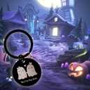 4 x Halloween Ghost Keychain, Halloween Keychain Boo Basket Stuffers for Women, Metal Spooky Gifts, With a Flannel Bag