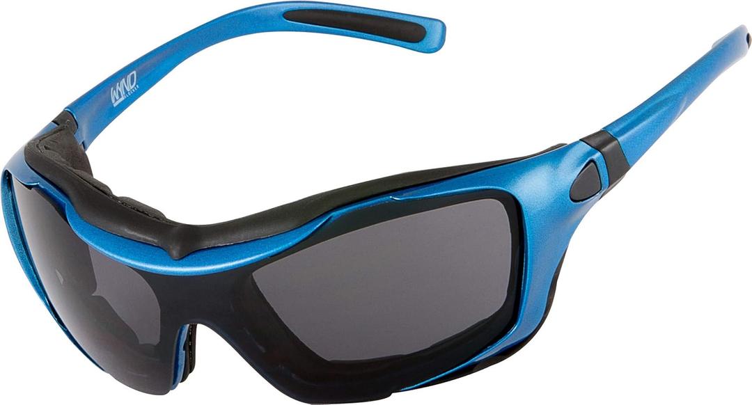 WYND Blocker Large Motorcycle Riding Glasses Extreme Sports Wrap Sunglasses (Blue | Smoke)