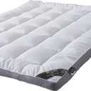Mattress Topper RV Camper Mattress Pad Protector - Quality Plush Luxury Down Alternative Pillow Top - Extra Thick Mattress Cover(Short Queen), White