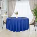 sancua Round Tablecloth - 120 Inch - Water Resistant Spill Proof Washable Polyester Table Cloth Decorative Fabric Table Cover for Dining Tables, Buffet Parties and Camping, Blue
