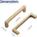 Ravinte 5 Pack Solid 3-3/4 Inch Square Cabinet Handles - Champagne Bronze Pulls for Drawers and Kitchen Cabinets - Hardware Handles