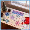 Ertyjikg DIY Pipe Cleaner Snowflake Craft Kit - Pipe Cleaner Pom Poms Stickers Winter Christmas Ornament Making Supplies for Child Adults