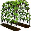 Garden Arch Trellis for Climbing Plants Outdoor - 83" H*71" W*43" L Large Rustproof Garden Trellis, Heavy Duty Grape Trellis, Tunnel Trellis for Melons, Pumpkins, Cucumbers, Peas(Black)