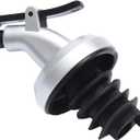 Bruntmor Kitchen Oil Dispenser - Olive Oils Dispenser Spout - Stainless Steel Cooking Oils Container Spout - Glass Oil Decanter, Pourer, Cruet - Kitchen Liquid Dispenser Bottle for Vinegar, Sesame