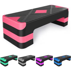 Adjustable Workout Aerobic Stepper in Fitness & Exercise Step Platform Trainer 3 settings adjustable height 4-6-8