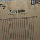 keny 29"-42.5" Baby Gate for Stairs, Auto Close Safety Dog Gate, Pressure Mounted Easy Walk Through Pet Gate for Doorways, Durable Stair Gate, 30" Tall, White