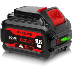 【Upgrade】 20V/60v 9.6Ah Replacement Battery for Dewalt 60v Battery Flexvolt MAX DCB606 DCB612 DCB204 DCB206 Cordless Power Tools Lithium-ion Battery Replace for dewalt flexvolt Battery