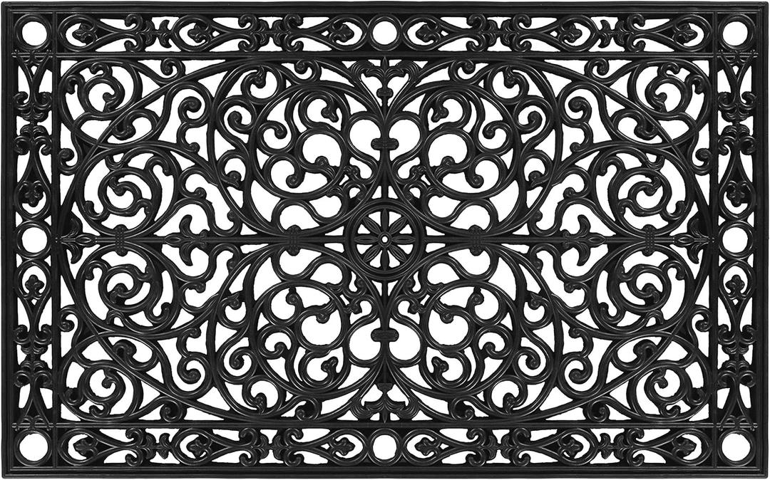 Calloway Mills AZ900223048 Gatsby Rubber Doormat, 30" x 48", Black