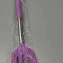 Silicone Pasta Fork and Ladle Spoon Set, Large Non Stick Kitchen Utensils for Cooking,Stirring,Serving Spaghetti, Soup, Sauce (PURPLE)