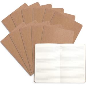 Blue Summit Supplies Blank Kraft Travel Journals Lined Pages 12 pack