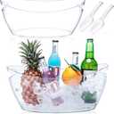 Ice Buckets for Parties, 2 PCS Ice Bucket for Cocktail Bar, 5.5L Drink Buckets for Parties, Wine Cooler, Champagne, Cocktails, Beer Chiller with 2 Ices Bucket Scoop(Clear)