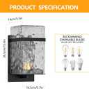 Outdoor Wall Light,Exterior Waterproof Lanterns,Black Porch Sconces Wall Mounted Lighting with E26 Sockets & Glass Shades, for Garage,Doorway,Patio,Front Door