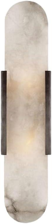 Modern Home Decoration White Marble Wall Sconce White Alabaster Sleek Unique Wall Light Bathroom Vanity Light Fixture Long Bedroom Wall Lamp Modern Lighting for Living Room Hallway