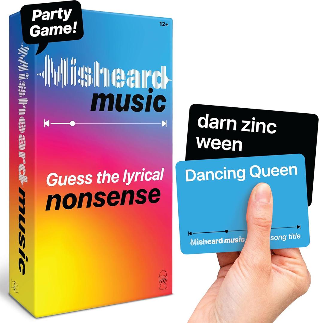 Lucky Egg The Original Misheard Music  Guess The Song or Artist with 500 Lyrical Nonsense Cards  Hilarious Music Games for Adults & Teens  Fun Family Card Games for Karaoke & Party Entertainment Lucky Egg The Original Misheard Music  Guess The Song or Artist with 500 Lyrical Nonsense Cards  Hilarious Music Games for Adults & Teens  Fun Family Card Games for Karaoke & Party Entertainment