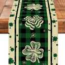 St.Patrick's Day Table Runner Seasonal Holiday Kitchen Dining Linen Table Decoration for Indoor Outdoor Home Party Decor 13 x 72 Inch