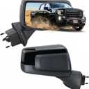 Right Passenger Side Mirror Fits 2019 2020 2021 2022 2023 2024 2025 2026 GMC Sierra 1500, Manual Folding/Power Glass/Heated/Temperature Sensor (Glossy Black,7Pins)