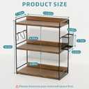 3-Tier Bathroom Counter Organizer with Basket, Brown | Wood Shelf for Skincare & Makeup, Sturdy & Space Saving, for Kitchen, Bathroom, Dresser