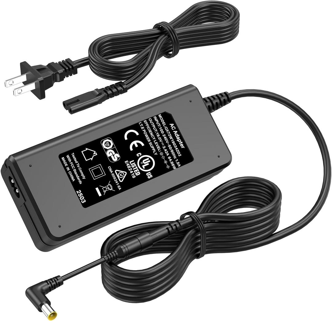 19V AC DC Adapter for Samsung Odyssey G5 27" 32" 34" Curved Gaming Monitor Charger Power Cord for Samsung CH71 C27H711QEN C27H711 C27G55 C32G55 C34G55 C27G55T C32G55T C34G55T Power Supply