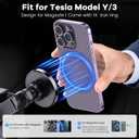 CARFIB Car Phone Mount fit for Tesla Model Y Model 3 Accessories Strong Magnet Screen Phone Holder Adjustable fit for iPhone and Other Phones with Magsafe Magnetic Ring