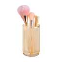 DASITON Makeup Brush Holder Organizer, Crystal Glass Makeup Brushes Storage Holder, Vintage Make Up Brush Cup for Vanity, Pen Pencil Holder for Desk, Toothbrush Holders for Bathroom (Coffee L)