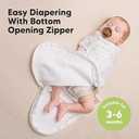 Baby Swaddle Sleep Sacks with Zipper - 3-Pack Swaddles for Newborns 3-6 Months, Infant, Baby Girls, Boys, Soft & Durable Newborn Sleep Sack, Easy Diaper Change Swaddling Blanket (Aspire, L)