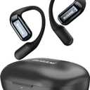 BUGANI Open Ear Headphones Wireless Bluetooth 5.2, 32H Playtime Fast Charging Waterproof Sport Earbuds with ENC Mic for Running, Workout, Cycling (BLACK)
