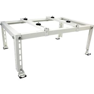 Mini Split Stand Ground Mounting Bracket Pad for 9,000-24,000BTU AC/Heating System/Ductless Air Conditioner,Anti-Vibration Heavy-Duty Vibration Absorber Condenser Adjustable Base 400LBS Load Capacity (White 1)