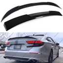 WheelX 2Pcs Roof Top Spoiler & Rear Spoiler Compatible with 2018-2022 Honda Accord, V Style JDM Duckbill Fits for 4 Door Sedan, Trunk Exterior High Kick Tail Deck Lid Wing Lip (Glossy Black)