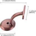 5 Pack Antique Copper Handrail Stair Brackets Stair Heavy Duty Stair Brackets Support Handrail Brackets for Stairways