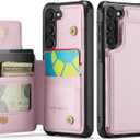 Vinich for Samsung Galaxy S23 Wallet Case with Card Holder, RFID Blocking Credit Slots Kickstand Shockproof Phone Cover Fit for Galaxy S23 6.1" Rose Gold (Pink)